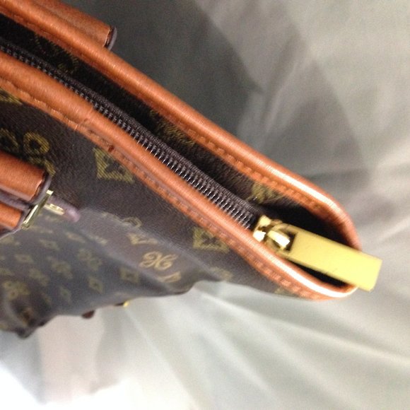 Heavy Duty Fashion Print Vintage Design Large Tote Zippered Bag, Exterior Pocket - Picture 9 of 16